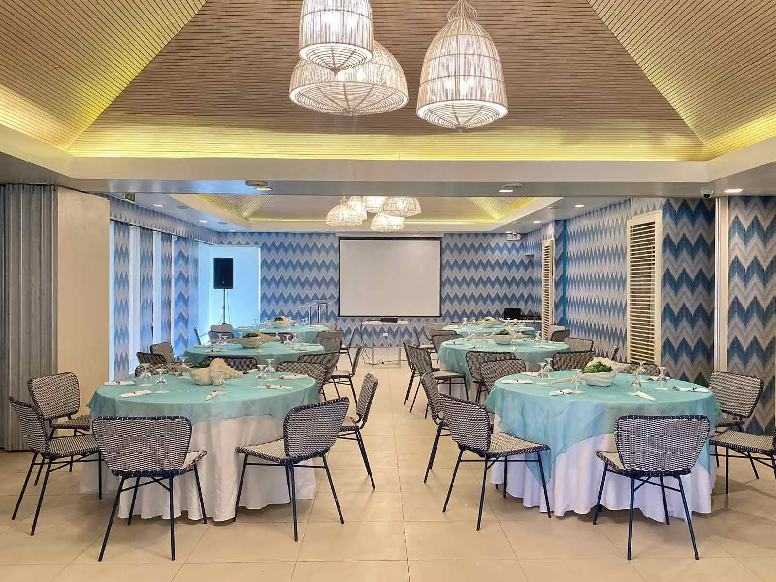 Cerulean Blue Hall event setup